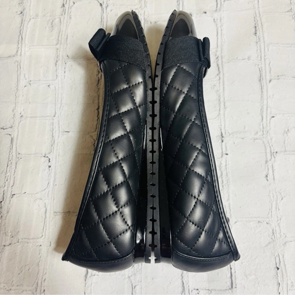 Anne Klein Gianna Black Quilted Leather Ballet Flats Shoes Size 6.5 M New in Box - Picture 7 of 11